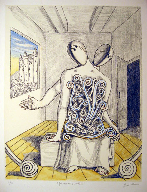 Giorgio de Chirico color lithograph